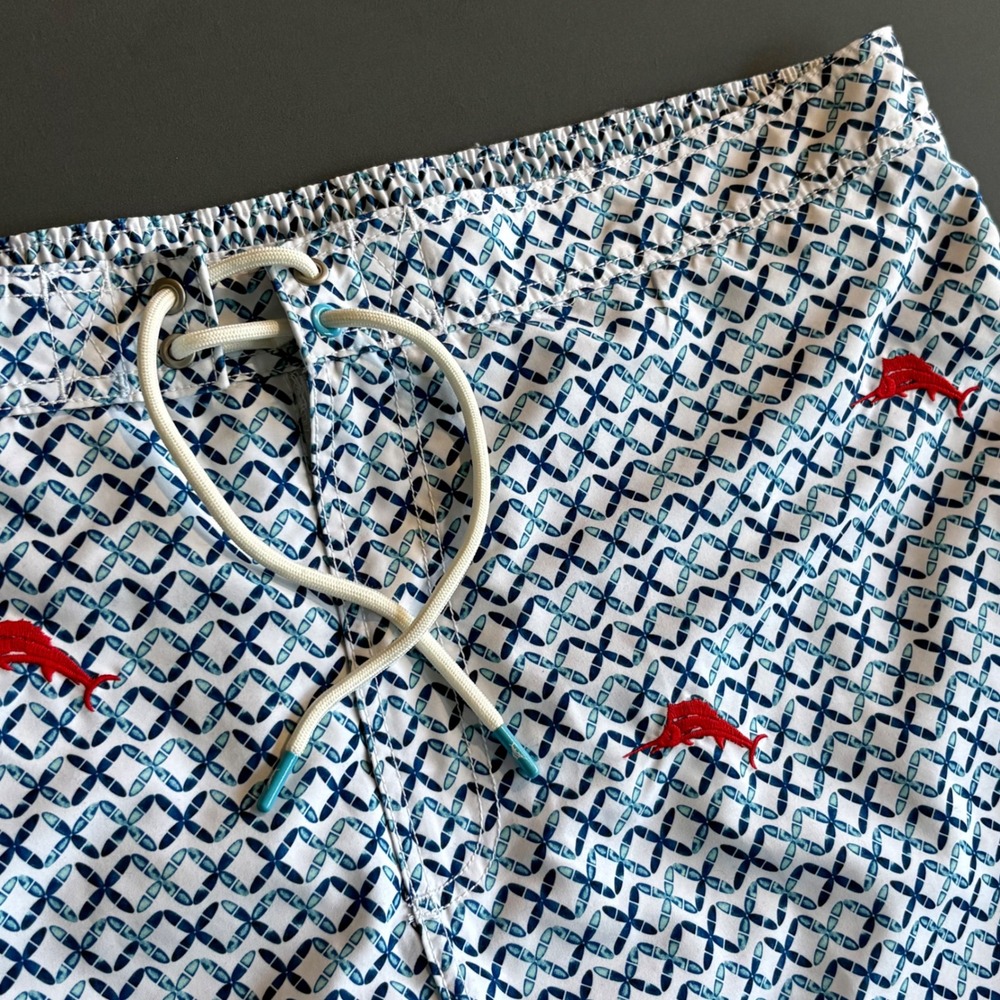 Tommy Bahama‎ Swim Trunks  | Size XXL 40" W | Blue Tile Marlin Mesh Shorts